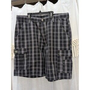 Wrangler select Shorts Mens 38 Grey Striped Cargo Hiking Outdoor Utility Casual